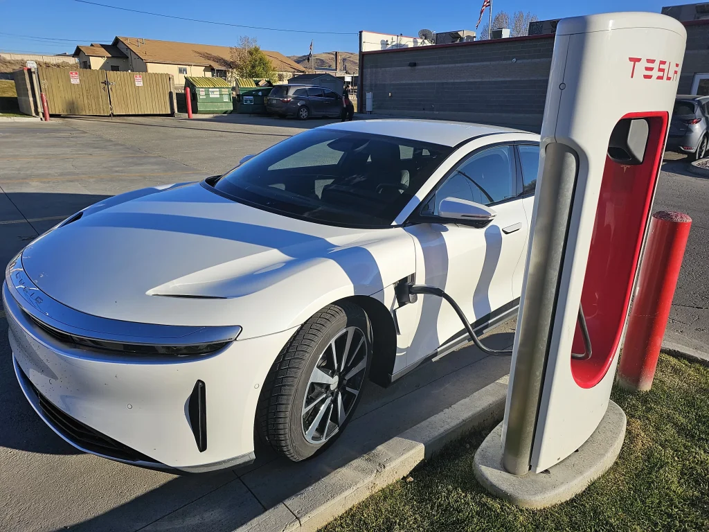 Lucid Air Tesla Superchargers
