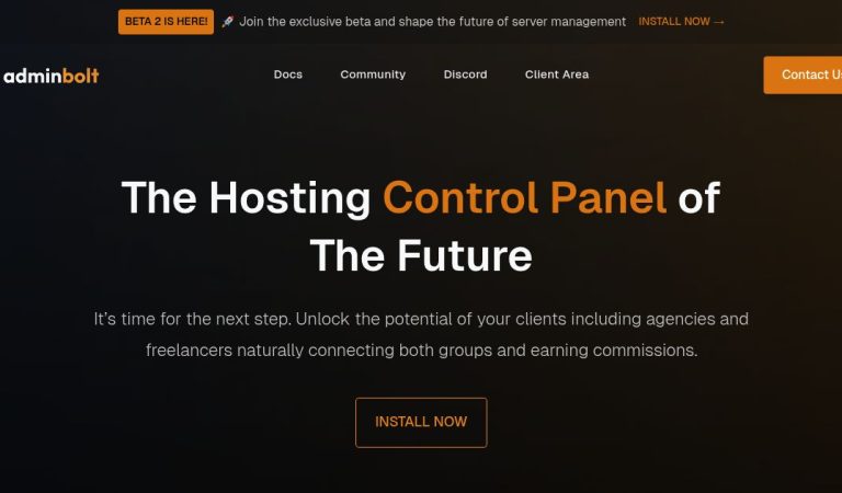 Adminbolt Beta Launches to Transform Hosting Control Panels