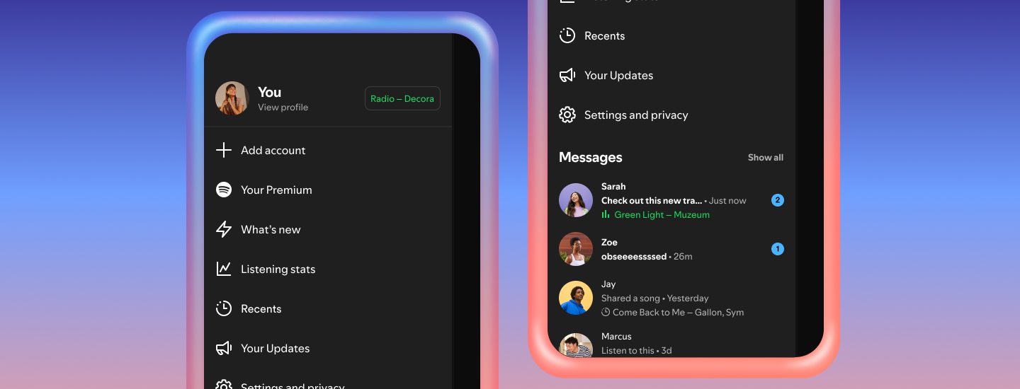 Spotify Messages features